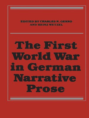 cover image of The First World War in German Narrative Prose